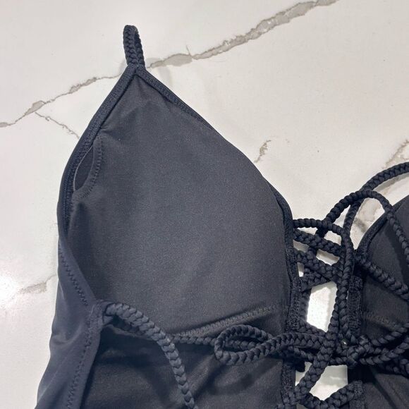 Victoria’s Secret | Lace-Up Negril Plunge One Piece Swimsuit Bathing Suit L - Picture 7 of 16